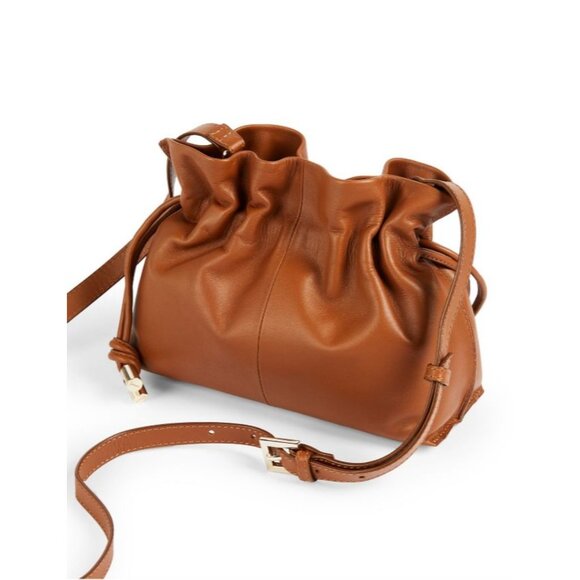Ted Baker MYLOO Boho Brown Leather Drawstring Crossbody Bucket Bag - Picture 5 of 16
